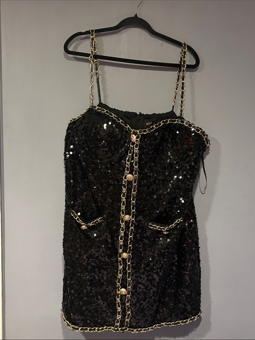 Madeline Sequin Mini Dress - Black